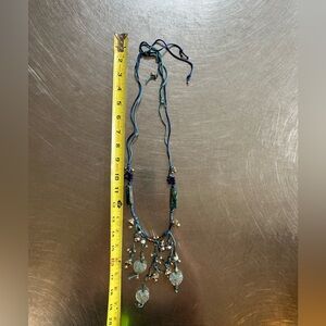 Cobalt Boho Charm Necklace. Vintage